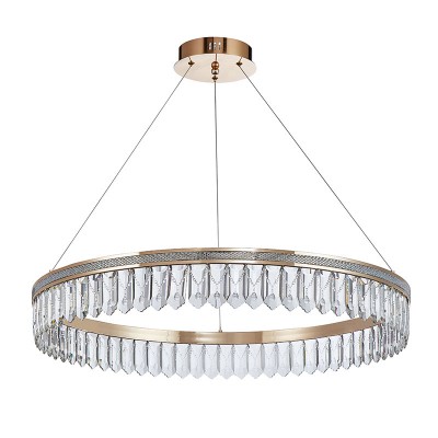 Modern Light Luxury Round Crystal Pendant LED Chandelier AQ-90009-56W