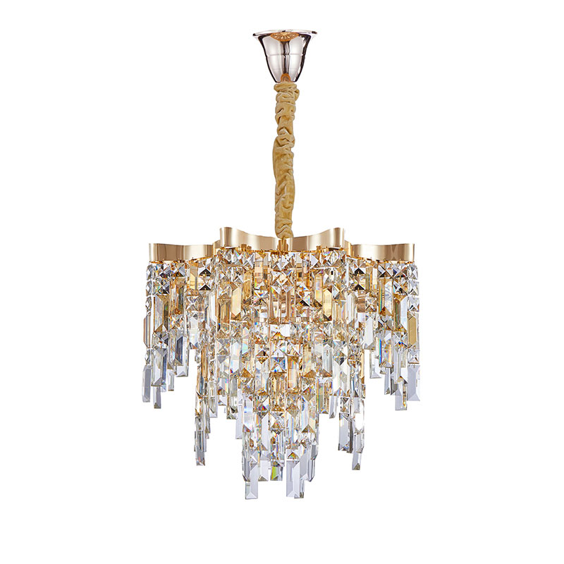 Light Luxury Crystal Lamp Modern Geometric Chandelier AQ-90005D-14G