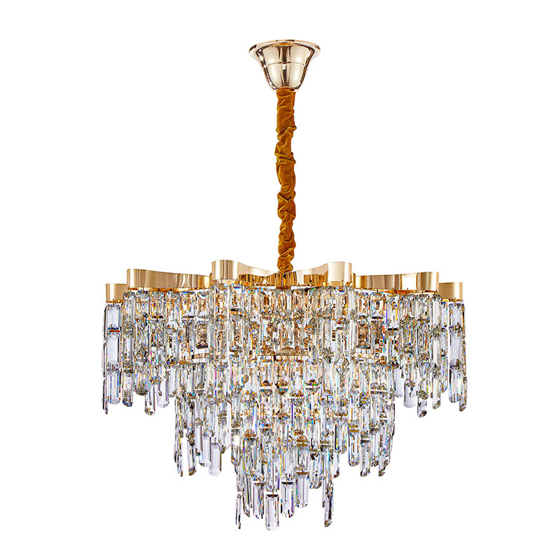 Light Luxury Crystal Lamp Modern Geometric Chandelier AQ-90005D-18C