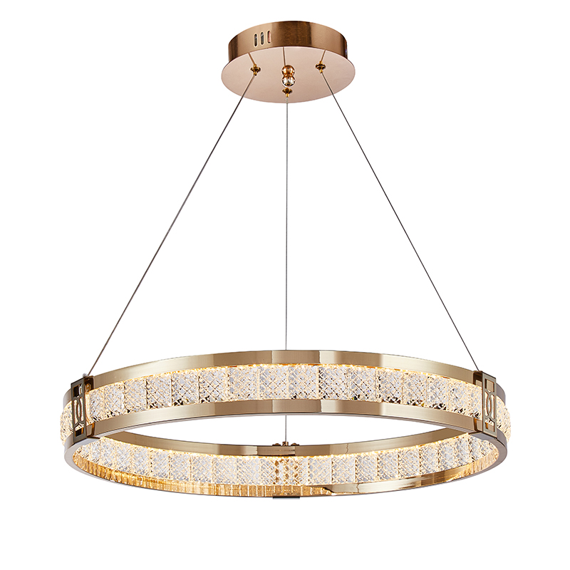 Modern Light Luxury Round Crystal Pendant LED Chandelier  AQ-90008-80w