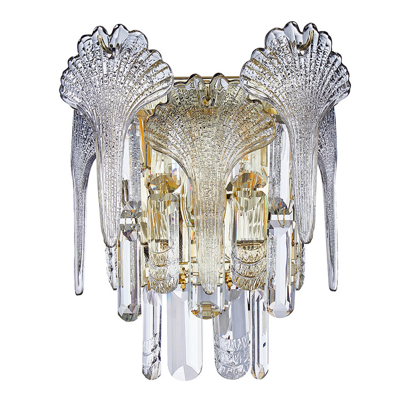 Wall Lamp Glass Leaf Crystal Pendant AQ-WFG002-2B