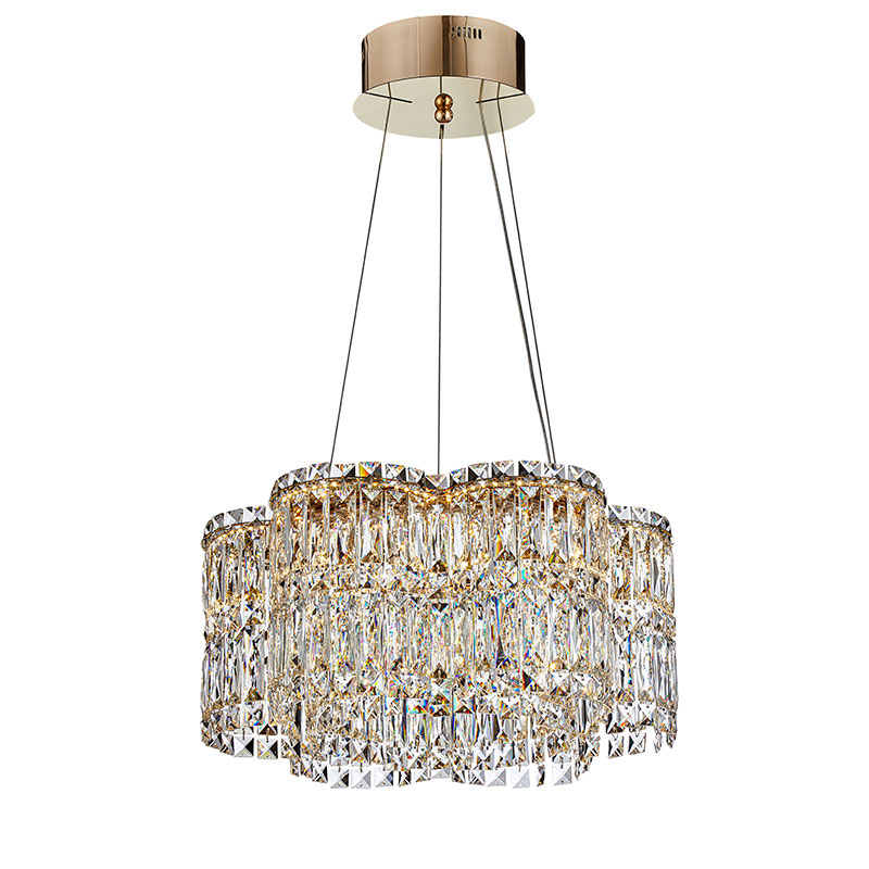 Modern Minimalist Crystal Chandelier LED Geometric Chandelier Wave AQ-WFH002-52w