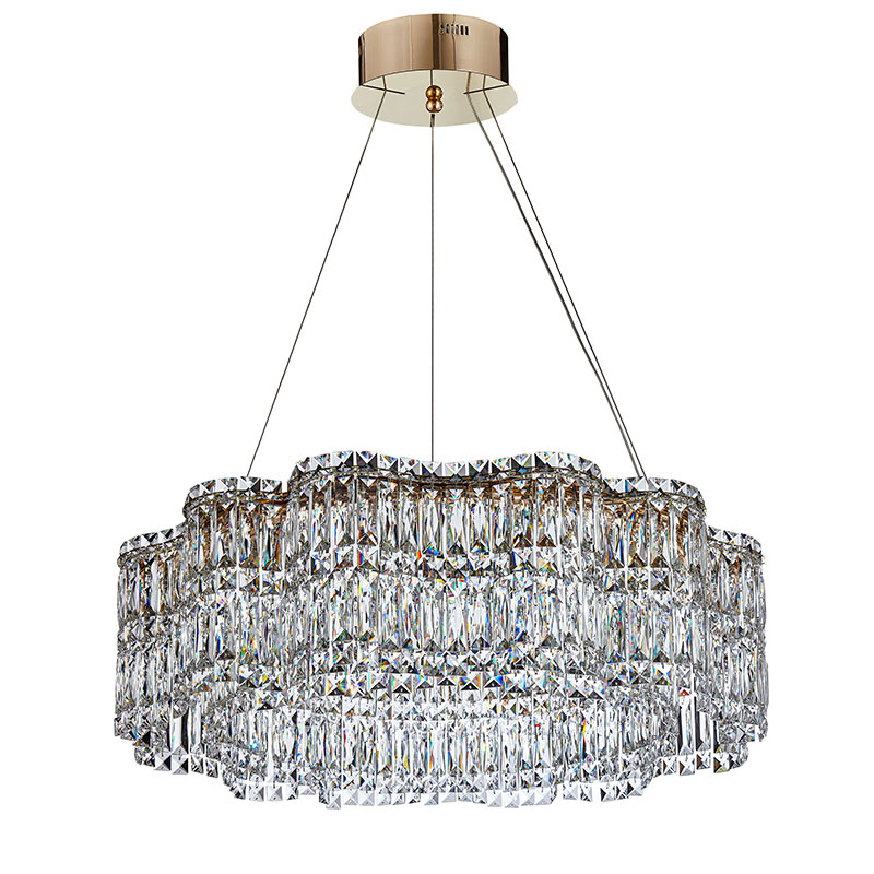 Modern Minimalist Crystal Chandelier LED Geometric Chandelier Wave AQ-WFH002-91w